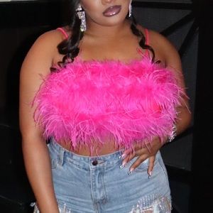 Pink Feather Top